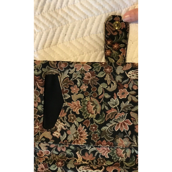 60s Bienen Davis Beige Tapestry Clutch Two Compartments  Vintage Bienen-Davis Tapestry Opera Clutch Multi Compartments  Kiss/Snap Locks
